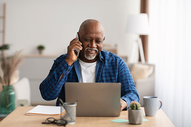 man talking on phone